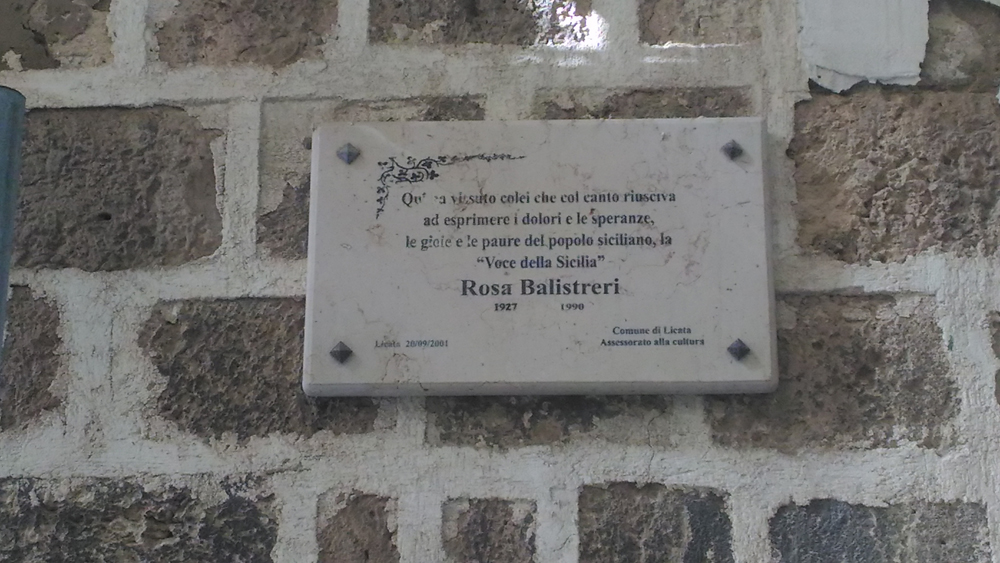 Targa commemorativa di Rosa Balistreri